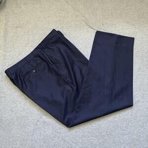 Mens Canali Dress Pants Size 40x32 100% Wool Flat Front Made in Italy (T2)